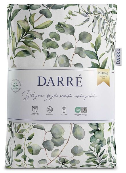 DARRÉ Perkálové bavlněné povlečení Listy eukalyptu Velikost: 140 x 200 + 70 x 90