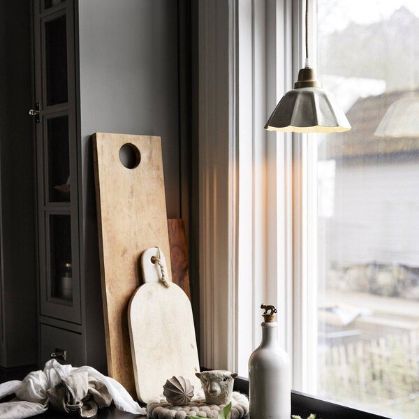 PR Home Závěsné světlo Ester, smetanová, Ø 17 cm, se zástrčkou, Bílá / opál, Obývací pokoj / jídelna, kov, Vintage