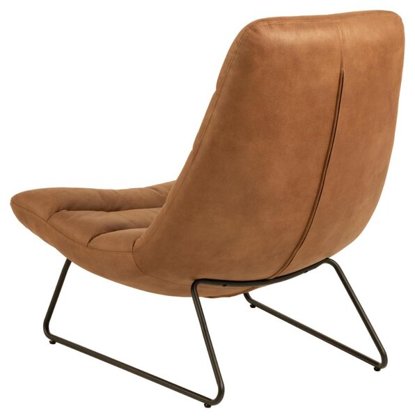 Actona Designové kožené lounge křeslo Milford brandy hnědé