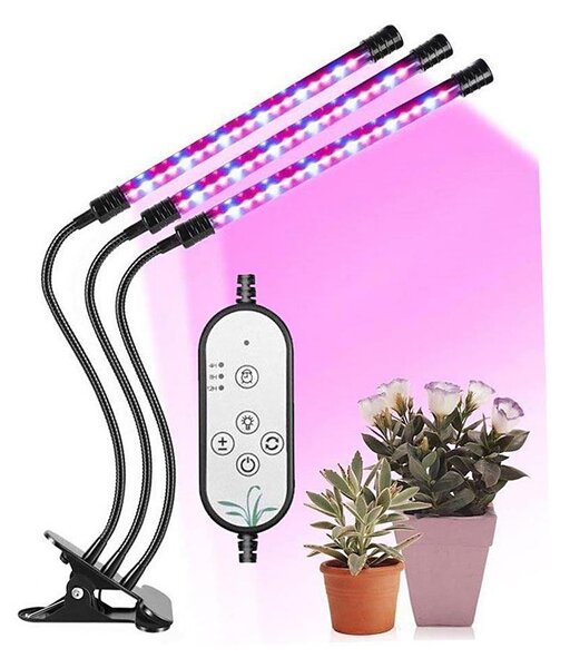 LED Stmívatelná stolní lampa s klipem pro pěstování rostlin LED/12W/5V