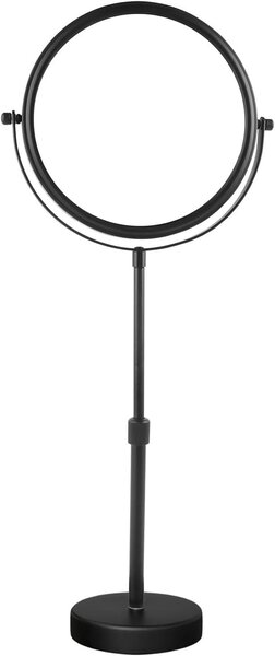 Zrcadlo na toaletní stolek, výškově nastavitelné, černé barvy, s 5x zvětšením, rozměry 20 cm, vhodné pro holení
