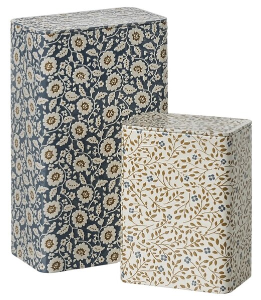 Plechová dóza Flowers – set 2 ks