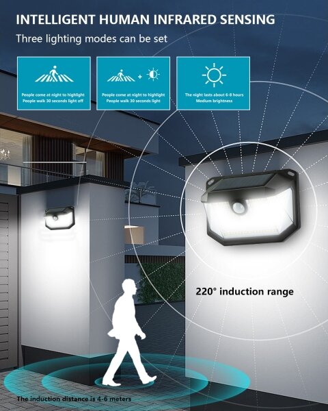 Brilagi - LED Solární nástěnné svítidlo se senzorem WALLIE LED/4W/5,5V IP65