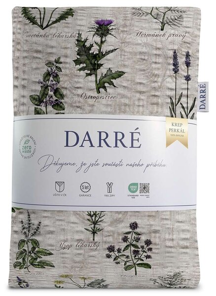 DARRÉ Krepové perkálové povlečení Léčivá zahrada Velikost: 140 x 220 + 70 x 90