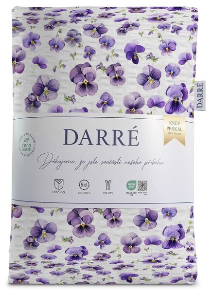 DARRÉ Krepové povlečení Macešky Velikost: 140 x 200 + 70 x 90