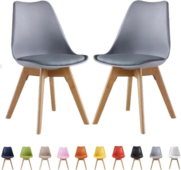 Sada dvou jídelních židlí, retro design, šedá barva, vhodné do kuchyně