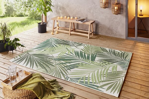 Hanse Home, Kusový koberec Beach 103843 Green/Cream – na ven i na doma, 80x150, zelená, chodba / předsíň