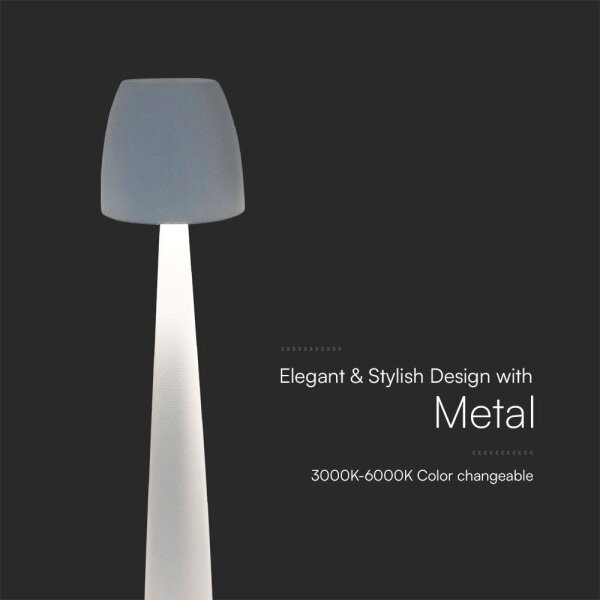 LED Stm. nabíjecí dotyková stolní lampa LED/3W/5V 3000-6000K bílá