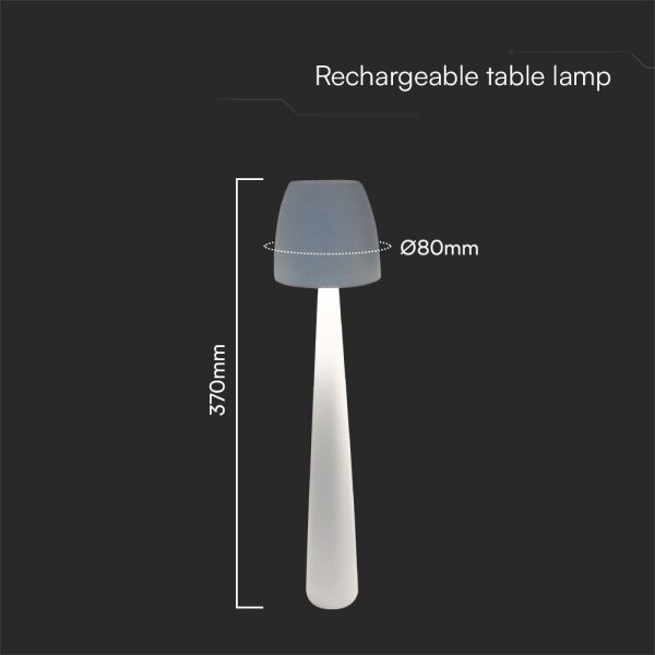 LED Stm. nabíjecí dotyková stolní lampa LED/3W/5V 3000-6000K bílá