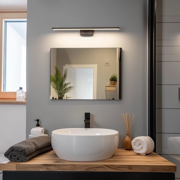 Aigostar - LED Koupelnové osvětlení zrcadla LED/12W/230V 4000K 60 cm IP44 černá