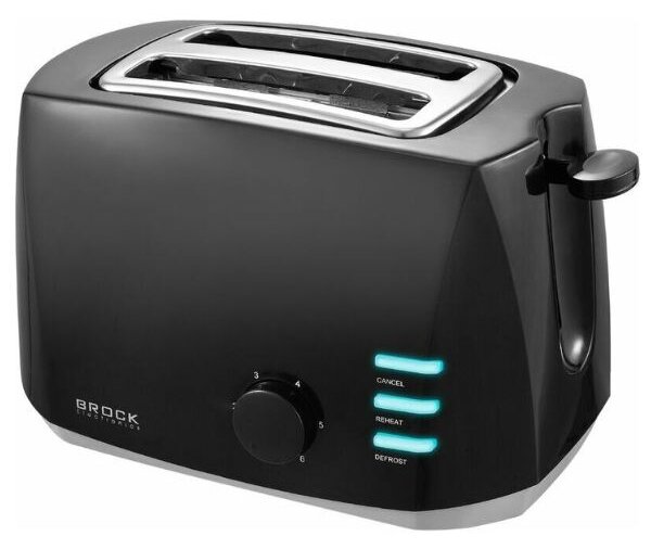 Topinkovač na 2 toasty Brock, 800W, funkce přihřátí a rozmrazení, černý