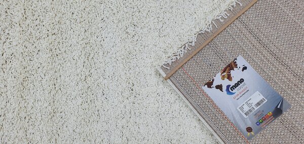 Mono Carpet, Kusový koberec Efor Shaggy 2137 Cream, 80x150, bílá, ložnice
