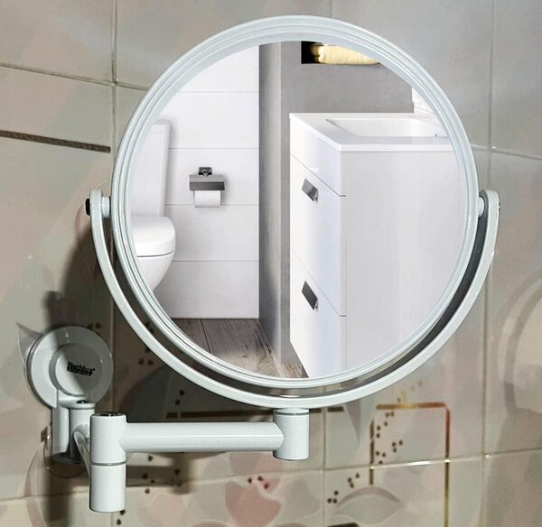 Kosmetické zrcadlo s přísavkou, s 1x a 2x zvětšením, otočné o 360°, pro domácí použití