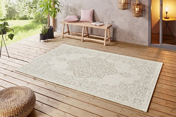 NORTHRUGS Kusový koberec Beach 103854 Cream/Beige – na ven i na doma - 80x150 cm