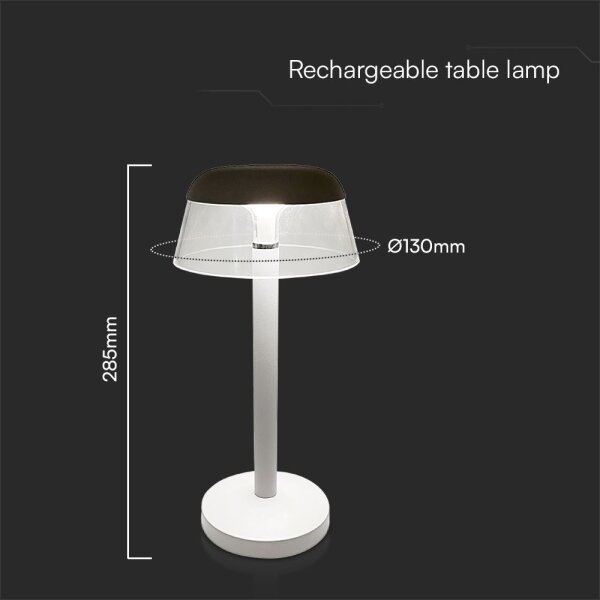 LED Stm. nabíjecí dotyková stolní lampa LED/3W/5V 3000-6000K bílá