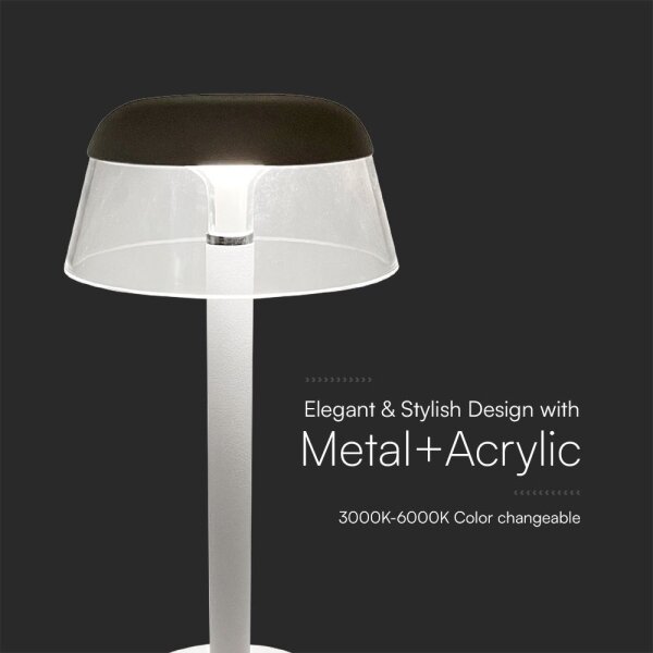 LED Stm. nabíjecí dotyková stolní lampa LED/3W/5V 3000-6000K bílá