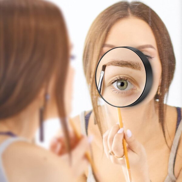 Zvětšovací zrcátko 40x, o velikosti 3,5 palce, s přísavkou, včetně pinzety, vhodné pro make-up a péči o pleť