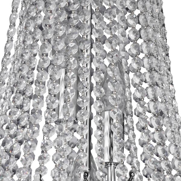 Searchlight Křišťálový lustr Versailles chrom 55 cm, stmívatelný, Chrom / stříbro, Obývací pokoj / jídelna, Křišťál