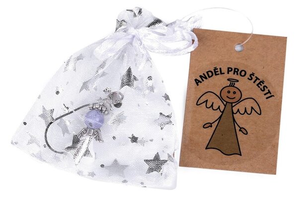 Anděl pro štěstí s minerálem, v krabičce