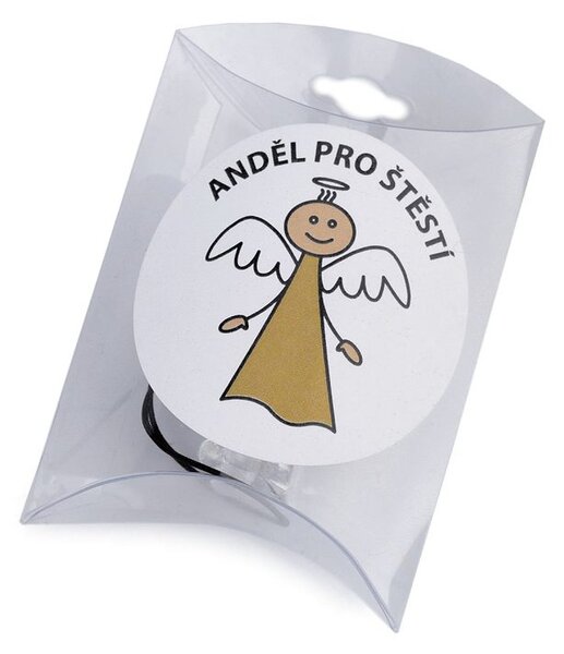 Anděl pro štěstí s minerálem, v krabičce