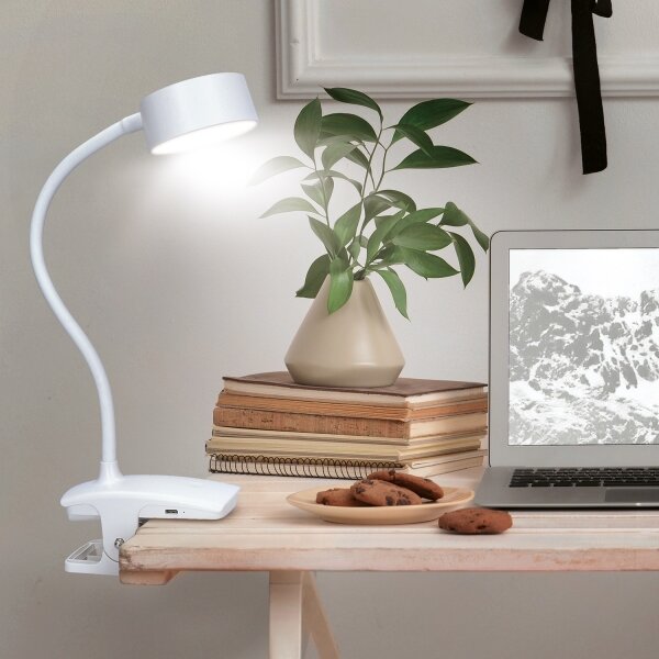 Solight WO3001-W- LED Stm. flexib. lampa s klipem LED/2W/5V 3000/4000/6500K bílá