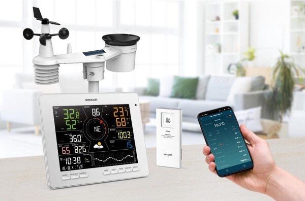 Sencor - Profesionální meteostanice s barevným LCD displejem 1xCR2032 Wi-Fi Tuya