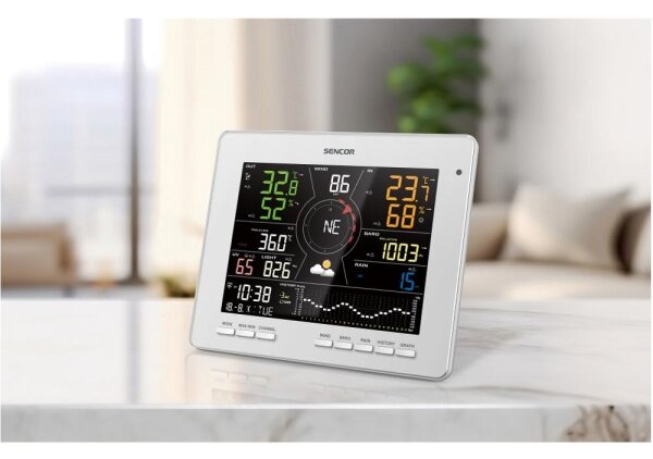 Sencor - Profesionální meteostanice s barevným LCD displejem 1xCR2032 Wi-Fi Tuya