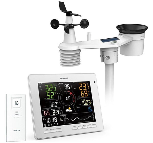 Sencor - Profesionální meteostanice s barevným LCD displejem 1xCR2032 Wi-Fi Tuya