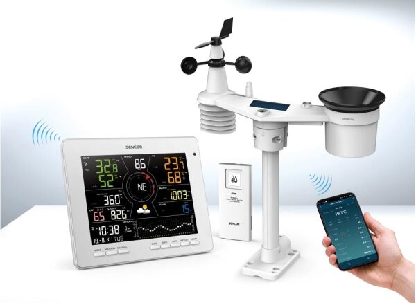 Sencor - Profesionální meteostanice s barevným LCD displejem 1xCR2032 Wi-Fi Tuya