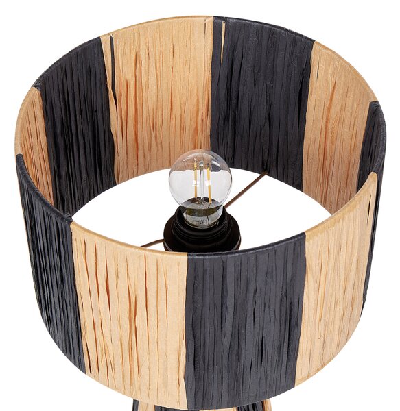 Stolní lampa WELMEL Proutí Hnědá/Černá