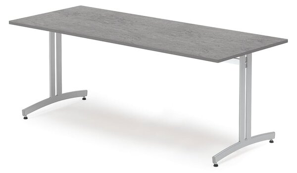 AJ Produkty Stůl, 1800x700 mm, tmavě šedé linoleum, šedá