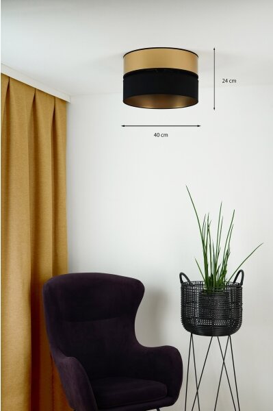 Brilagi - Stropní svítidlo ROYAL 1xE27/15W/230V pr. 40 cm černá/zlatá