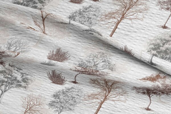 DARRÉ Krepové povlečení Stíny stromů - hnědé Velikost: 140 x 200 + 70 x 90