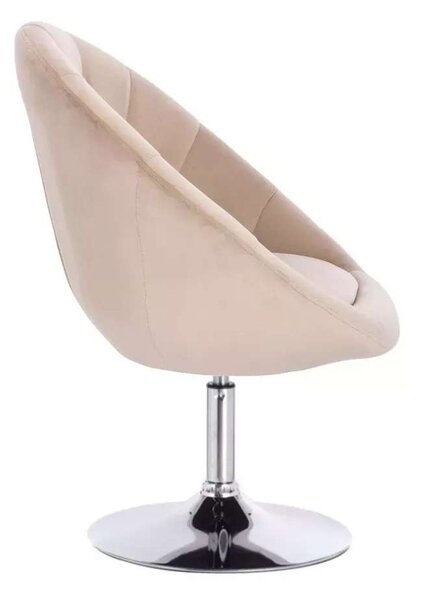 LuxuryForm DESIGN Křeslo VERA VELUR na stříbrném talíři - latte