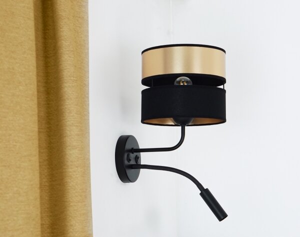 Brilagi - Nástěnná lampa ROYAL 1xE27/15W/230V + 1xG9/3W černá/zlatá