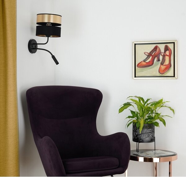 Brilagi - Nástěnná lampa ROYAL 1xE27/15W/230V + 1xG9/3W černá/zlatá