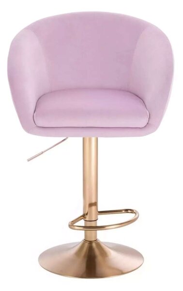 LuxuryForm DESIGN Barová židle VENICE VELUR na zlaté kulaté podstavě - levandule