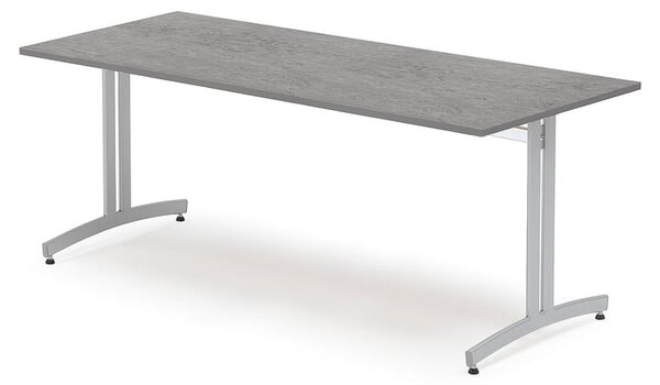 AJ Produkty Jídelní stůl, 1800x800 mm, tmavě šedé linoleum, šedá