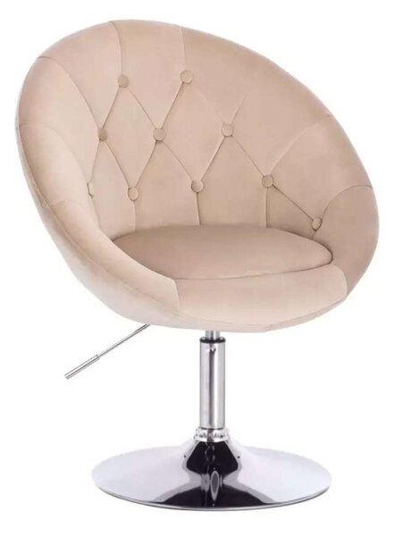 LuxuryForm DESIGN Křeslo VERA VELUR na stříbrném talíři - latte