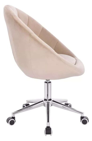 LuxuryForm DESIGN Křeslo VERA VELUR na stříbrné podstavě s kolečky - latte