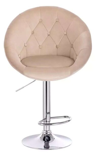 LuxuryForm DESIGN Barová židle VERA VELUR na stříbrném talíři - latte