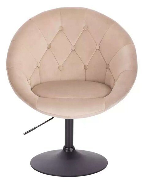 LuxuryForm DESIGN Křeslo VERA VELUR na černém talíři - latte