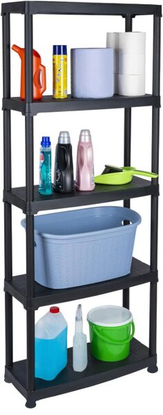 Plastový regál IRVING 171x61x31 cm černý