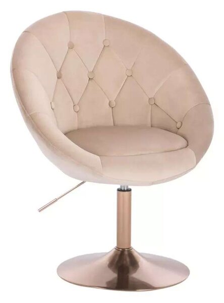 LuxuryForm DESIGN Křeslo VERA VELUR na zlatém talíři - latte