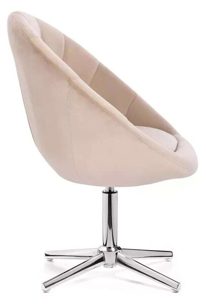 LuxuryForm DESIGN Křeslo VERA VELUR na stříbrném kříži - latte