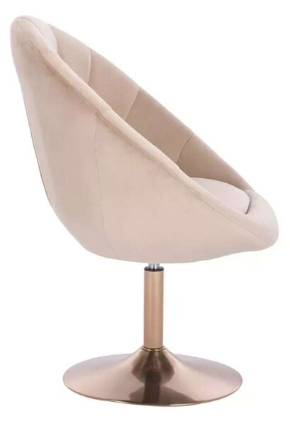 LuxuryForm DESIGN Křeslo VERA VELUR na zlatém talíři - latte