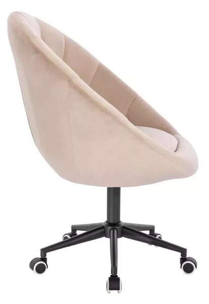 LuxuryForm DESIGN Křeslo VERA VELUR na černé podstavě s kolečky - latte