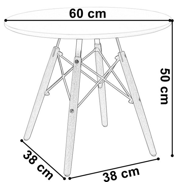 Konferenční stolek PARIS DTW 60 cm bílý
