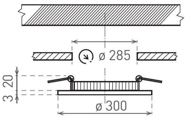 LED Podhledové svítidlo VEGA LED/24W/230V 2900/3900/5800K pr. 30 cm bílá