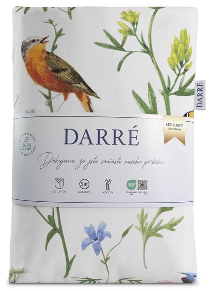 DARRÉ Bavlněné povlečení Louka s ptáčky - nové Velikost: 140 x 200 + 70 x 90
